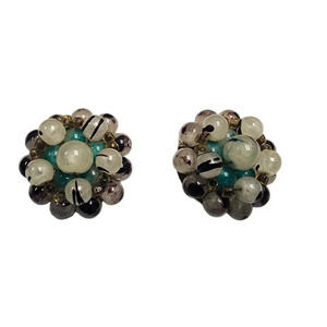 Vintage Beaded Clip on Earrings